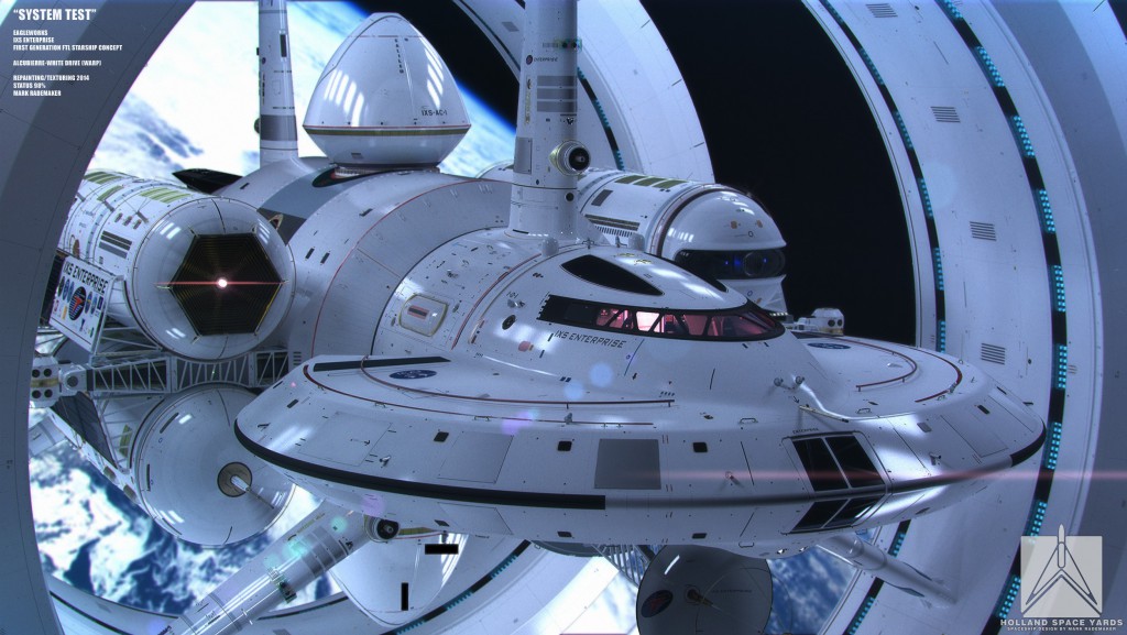 NASA käynnisti vuonna 2012 valoa nopeampaan avaruuslentoon tähtäävän tutkimusohjelman. Ohjelma on tuottanut muun muassa hienon konseptikuvan siitä, millaiselta Alcubierre-poimuajoa käyttävä alus voisi näyttää.